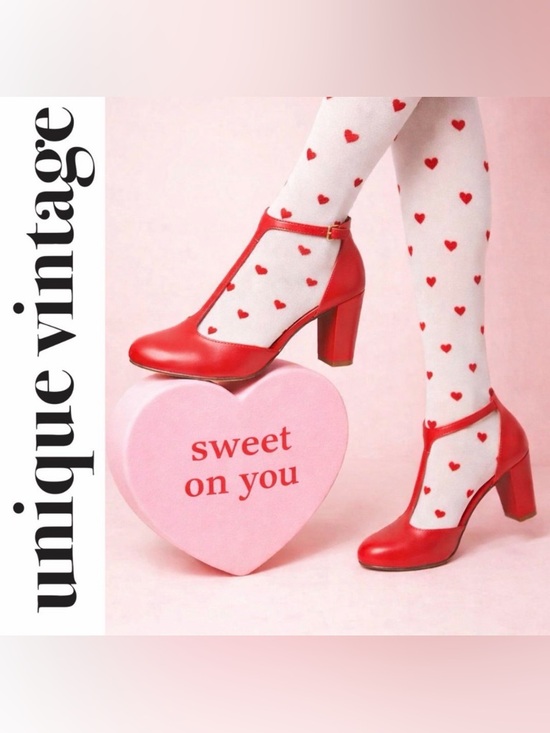 Unique Vintage Shoes - Unique Vintage 1920s Red Leatherette T-Strap Astaire Pumps, Size 5, NWT!